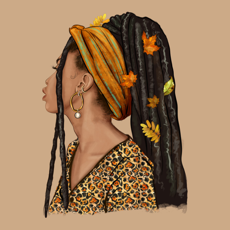 Fall Afro Woman Vintage Hoodie by NancyCooperArtShop | Teevron