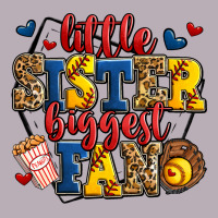 Little Sister Biggest Fan Softball Vintage Tee | Teevron