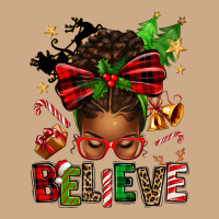 Christmas Believe Afro Messy Bun Vintage Hoodie | Teevron