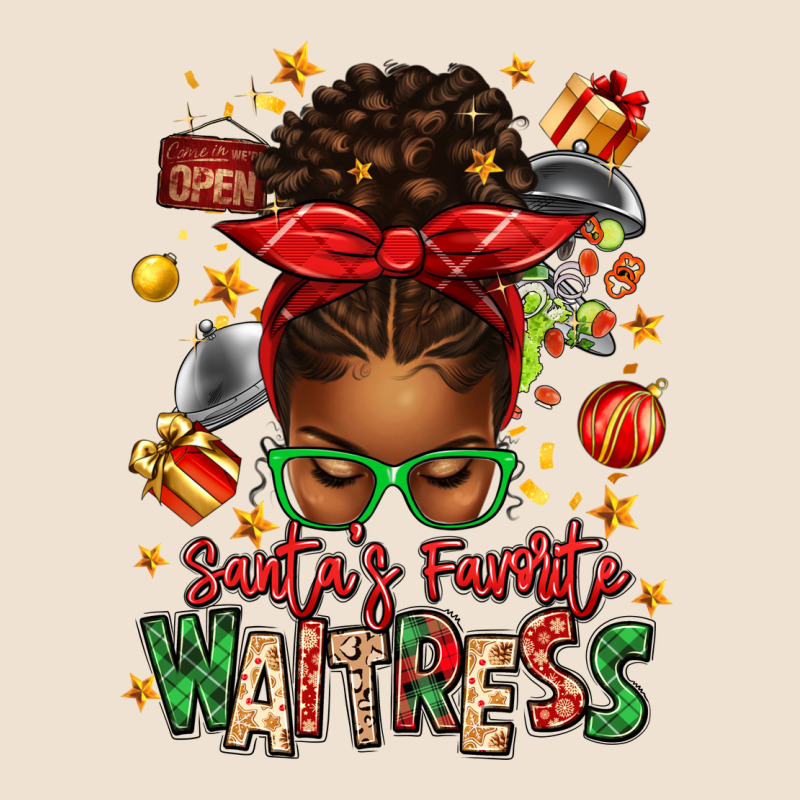 Santa's Favorite Waitress Messy Bun Urban Heavy Tee by texasbilliewilder | Teevron