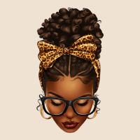 Afro Messy Bun Leopard Bow Urban Heavy Tee | Teevron