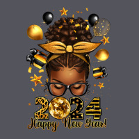 2024 Happy New Year  Afro Messy Bun Vintage Hoodie | Teevron