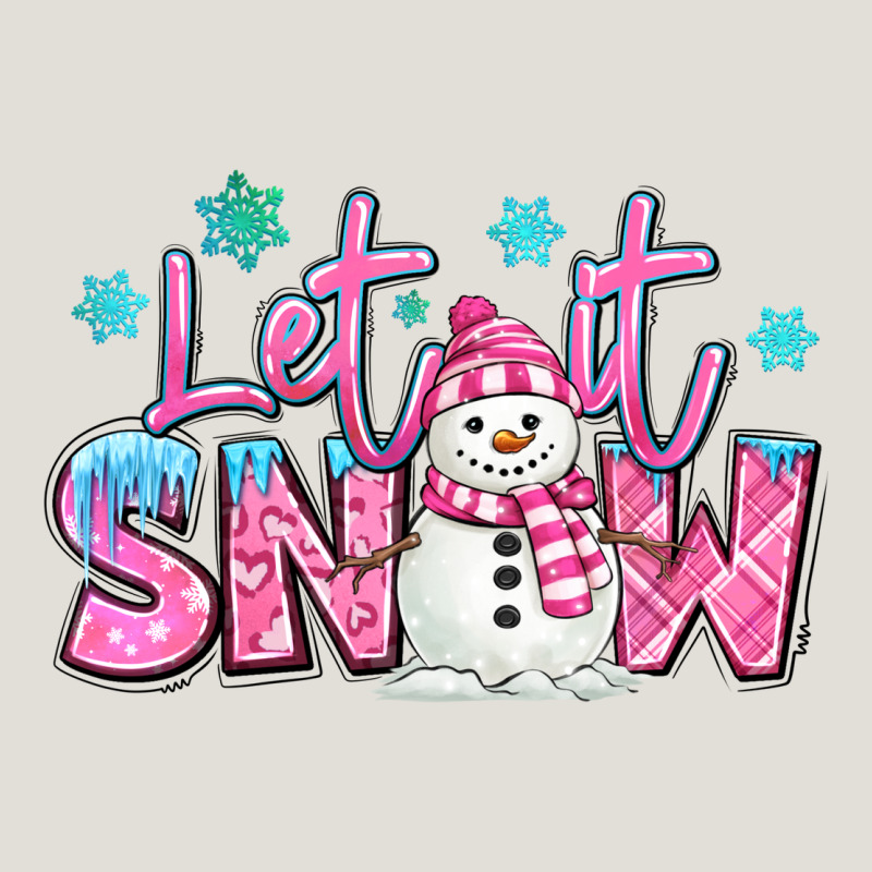 Let It Snow Pink Christmas Snowman Heavy Core Tee by MaliasSmallBusiness | Teevron