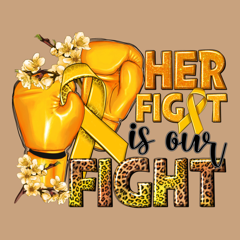 Her Fight Is Our Fight Childhood Cancer Yellow Vintage Tee by NancyCooperArtShop | Teevron