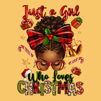 Just A Girl Who Loves Christmas Afro Messy Bun Vintage Hoodie | Teevron