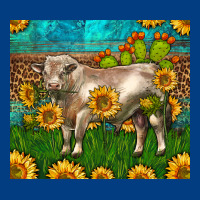 Western Charolais Bull With Sunflowers Premium Sweatshirt | Teevron