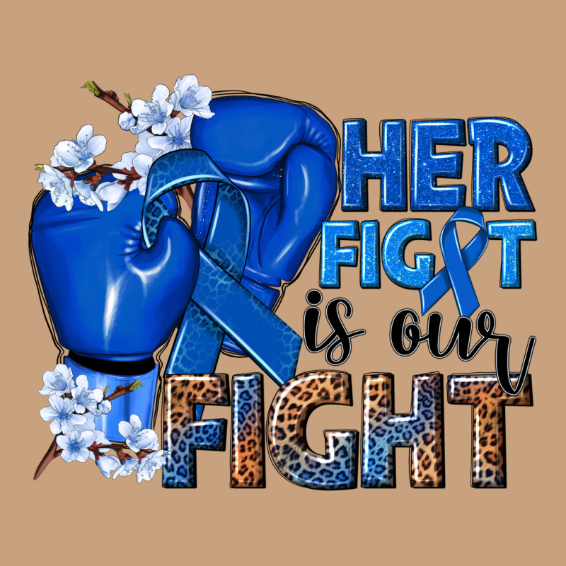 Her Fight Is Our Fight Colon Cancer Blue Ribbon Vintage Tee by NancyCooperArtShop | Teevron