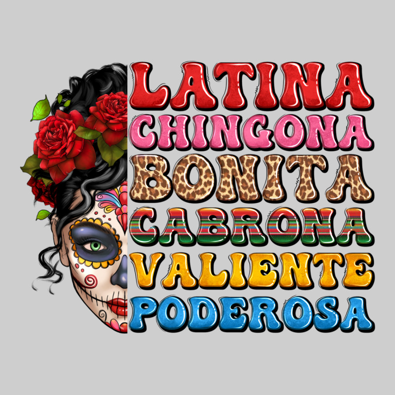 Mexican Sugar Skull Latina Chingona Bonita Premium Tee by LillyAllenDesigns | Teevron
