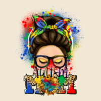 Autism Mom Messy Bun Ladies Tee | Teevron