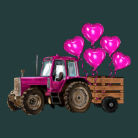 Valentines Day Pink Tractor With Pink Heart Balloo Classic Tee | Teevron