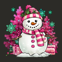 Pink Christmas Snowman Heavy Core Tee | Teevron