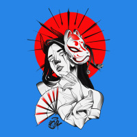 Japanese Geisha Samurai Fox Mask Red Sun Premium Hoodie | Teevron