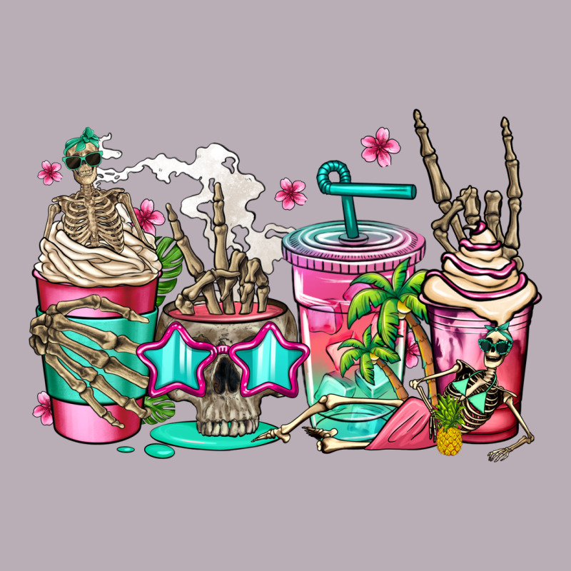 Skeleton Summer Coffee Cups Vintage Tee by Jasminsmagicworld | Teevron