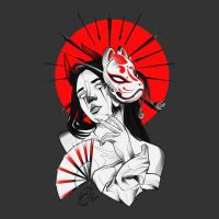 japanese geisha samurai fox mask red sun | Teevron