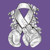 Lung Cancer White Ribbon With Boxing Gloves Vintage Tee | Teevron