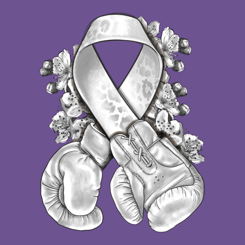 Lung Cancer White Ribbon With Boxing Gloves Vintage Tee by NancyCooperArtShop | Teevron
