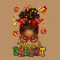 Merry And Bright Christmas Afro Messy Bun Vintage Hoodie | Teevron