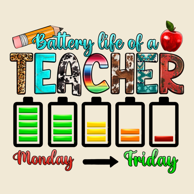 Battery Life Of A Teacher Monday Friday Premium Tee by RanaPortraitStore | Teevron