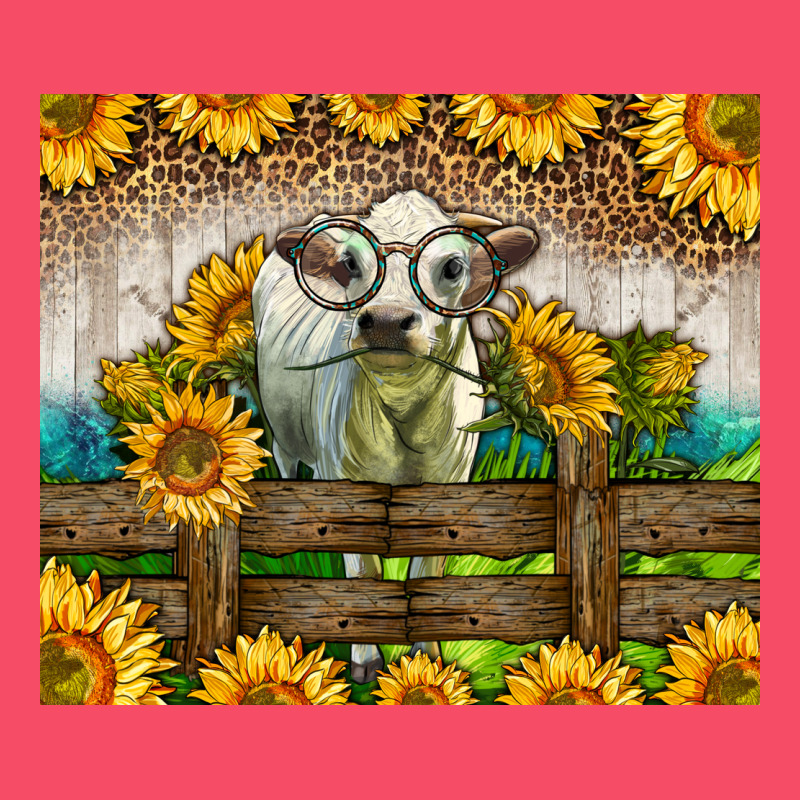 Western Charolais Heifer With Sunflowers Premium Sweatshirt by LillyAllenDesigns | Teevron