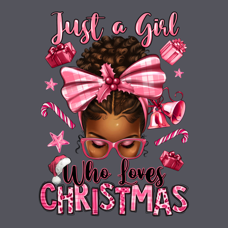 Just A Girl Who Loves Pink Christmas Afro Messy Bu Vintage Hoodie by texasbilliewilder | Teevron