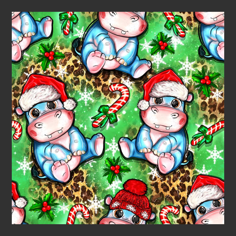 Christmas Cute Hippo Sitting Urban Heavy Tee by NancyCooperArtShop | Teevron