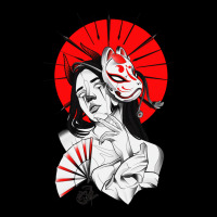 Japanese Geisha Samurai Fox Mask Red Sun Premium Sweatshirt | Teevron