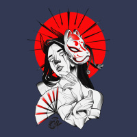 Japanese Geisha Samurai Fox Mask Red Sun Heavyweight Hoodie | Teevron