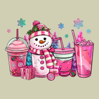 Pink Christmas Snowman Coffee Cups Heavy Core Tee | Teevron