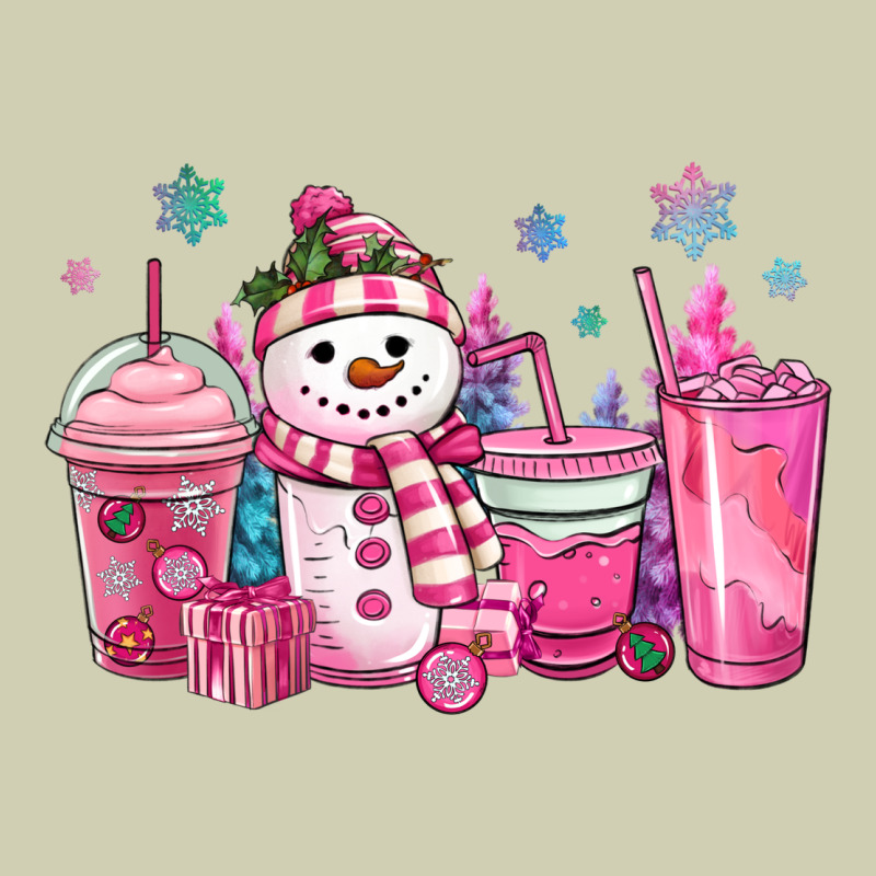 Pink Christmas Snowman Coffee Cups Heavy Core Tee by MaliasSmallBusiness | Teevron