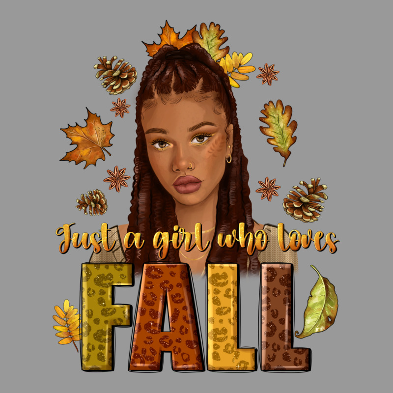 Just A Girl Who Loves Fall Afro Woman Vintage Hoodie by NancyCooperArtShop | Teevron