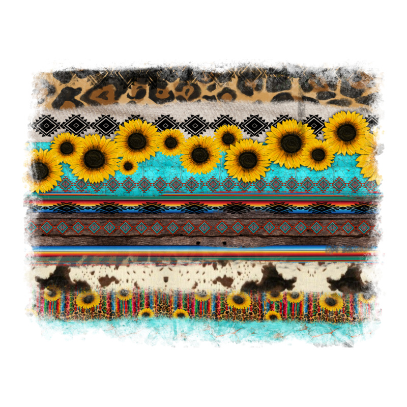 Sunflower Aztec Serape Cowhide Background Ladies Tee by RanaPortraitStore | Teevron