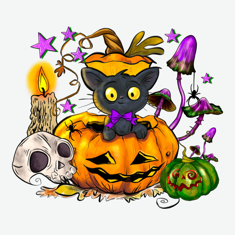 Black Cat Pumpkin Urban Heavy Tee by NancyCooperArtShop | Teevron