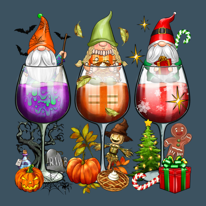 Hallothanksmas Wine Glasses And Gnomes Urban Heavy Tee by texasbilliewilder | Teevron