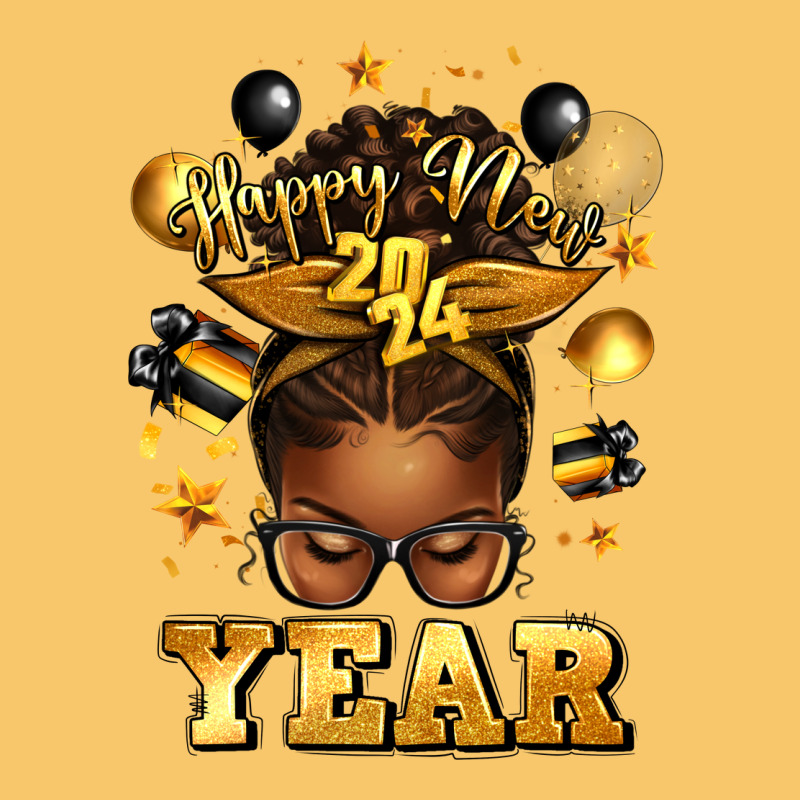 Happy New Year Afro Messy Bun Vintage Hoodie by texasbilliewilder | Teevron