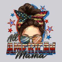 All American Mama Messy Bun 4th Of July Heavyweight Sweatshirt | Teevron