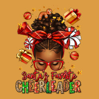 Santa's Favorite Cheerleader Afro Messy Bun Urban Heavy Tee | Teevron