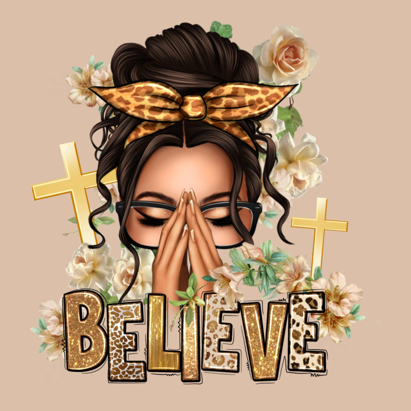 Believe Praying Caucasian Messy Bun Urban Heavy Tee by texasbilliewilder | Teevron
