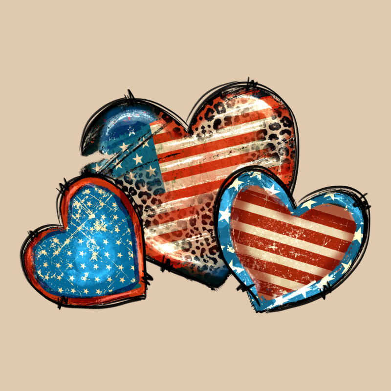American Flag Hearts 4th Of July Heavyweight Sweatshirt by FaDigitalArtStudio | Teevron