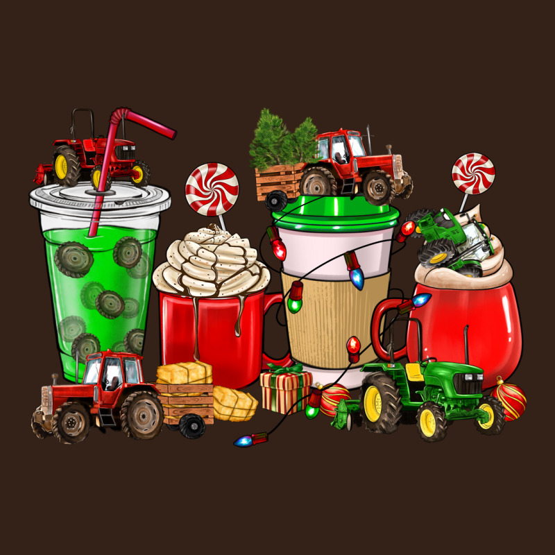 Christmas Tractor Coffee Cup Heavy Core Tee by NancyCooperArtShop | Teevron
