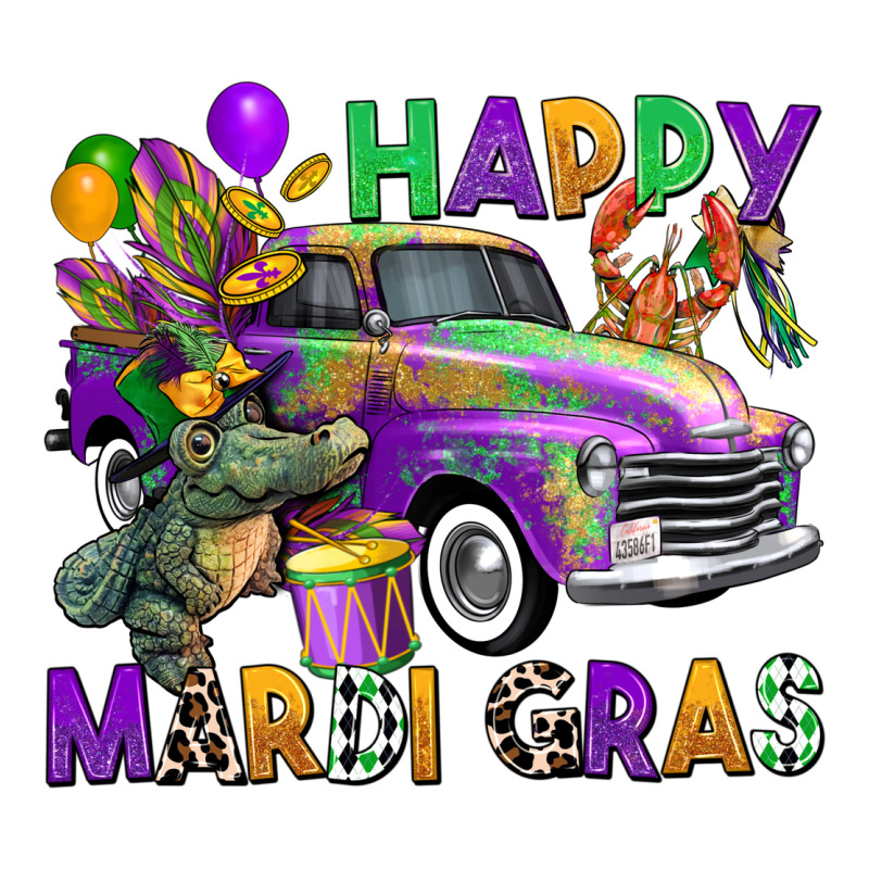 Happy Mardi Gras Truck Long Sleeve Tee by CowGirlArtShop | Teevron