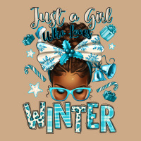 Just A Girl Who Loves Winter Afro Messy Bun Vintage Hoodie | Teevron