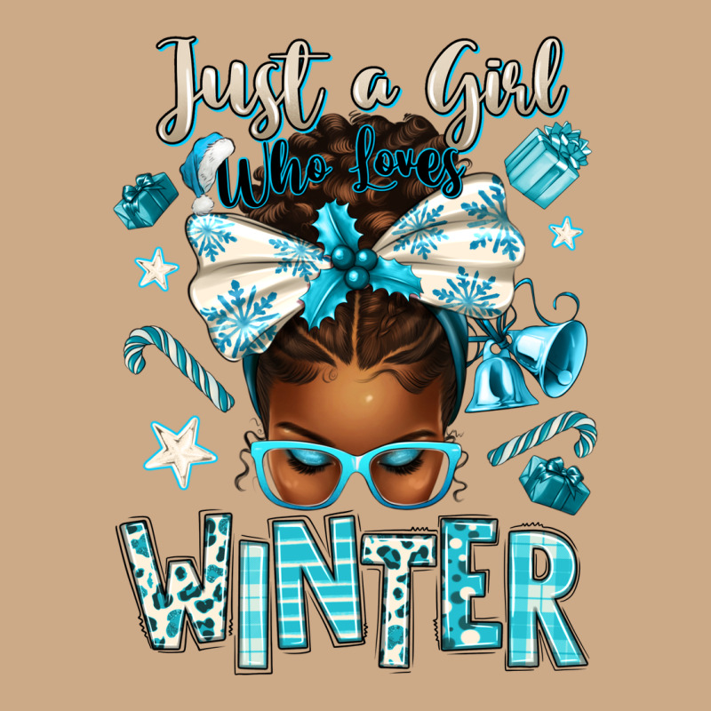 Just A Girl Who Loves Winter Afro Messy Bun Vintage Hoodie by texasbilliewilder | Teevron