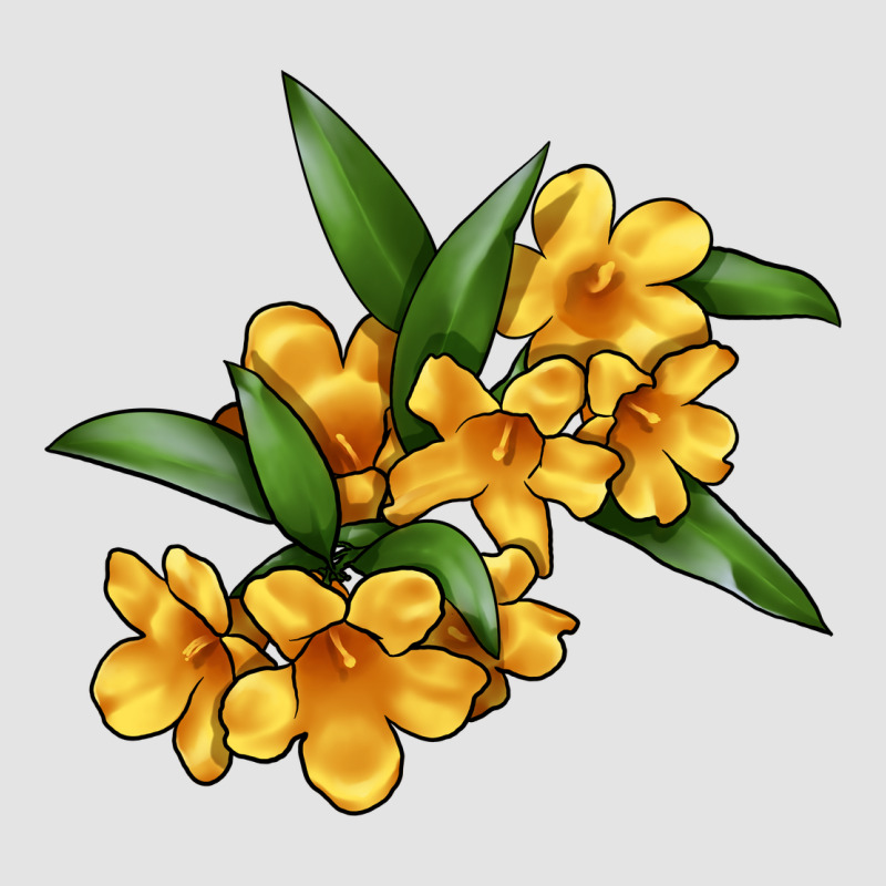 Yellow Jessamine Flower Illustrations Premium Sweatshirt by LillyAllenDesigns | Teevron