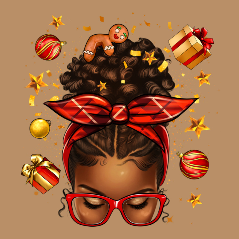Christmas Afro Messy Bun Vintage Hoodie by texasbilliewilder | Teevron