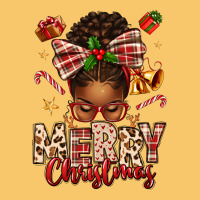 Merry Christmas Afro Messy Bun Vintage Hoodie | Teevron