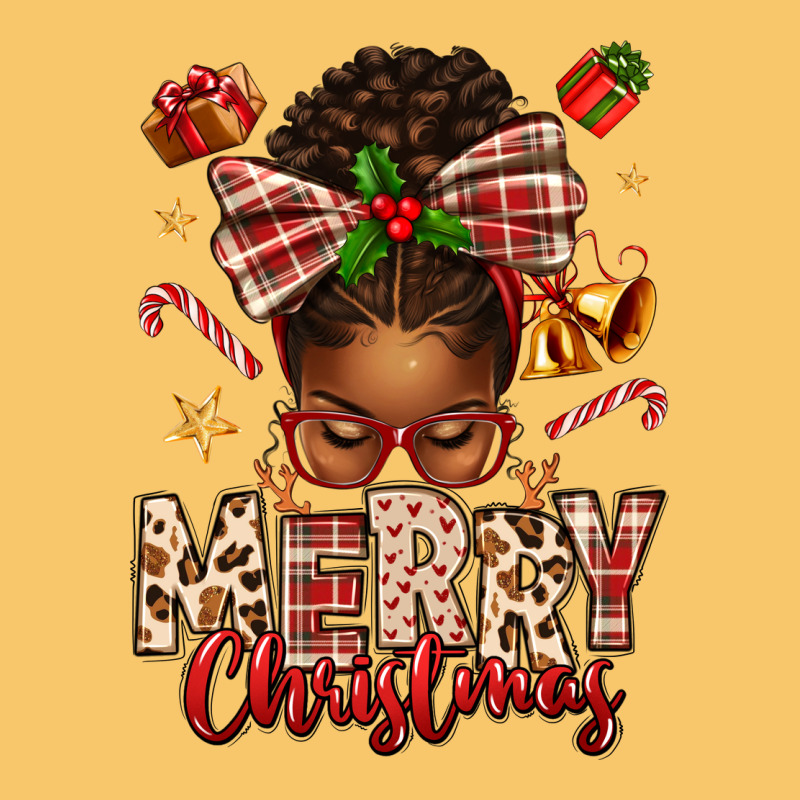 Merry Christmas Afro Messy Bun Vintage Hoodie by texasbilliewilder | Teevron