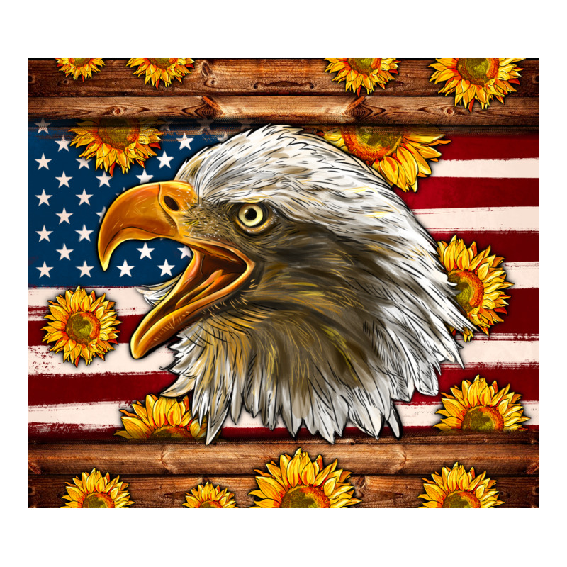 American Flag Eagle Tumbler Ladies Tee by LillyAllenDesigns | Teevron