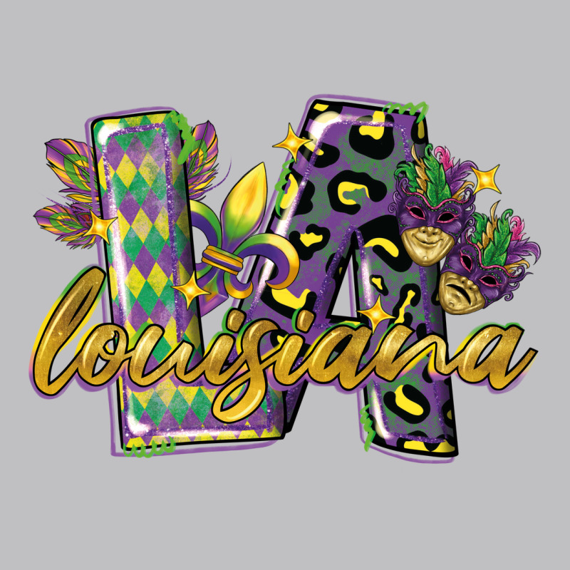 Louisiana Leopard Mardi Gras 12 Inches 300 Dpi Long Sleeve Tee by CowGirlArtShop | Teevron