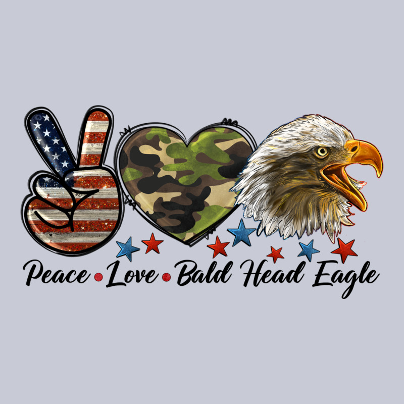 Peace Love Bald Head Eagle Heavyweight Hoodie by LillyAllenDesigns | Teevron