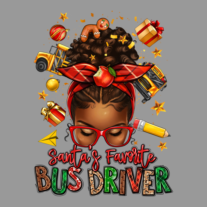 Santas Favorite School Bus Driver Afro Messy Bun Vintage Hoodie by texasbilliewilder | Teevron